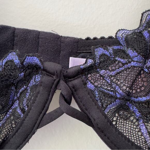 Savage X Fenty Lace Underwire Bra Bralette Adjustable Spaghetti Straps Sparkly - Picture 4 of 11